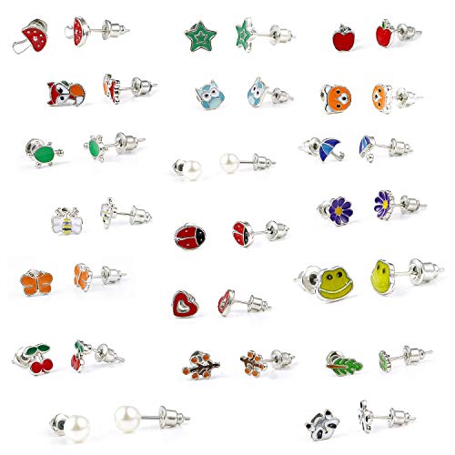 Pendientes de Animales, Comius 20 Pares Pendientes de Acero inoxidable para Mujeres Niñas (A)