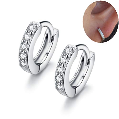 Pendientes de aro pequeños de 6 mm con circonitas cúbicas