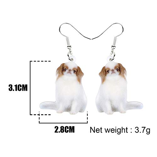 Pendientes De Clip Aros  Los Pendientes De Acrílico del Perro De La Barbilla Dulce Cuelgan Cuelgan La Joyería Animal Linda Grande Larga De La Moda