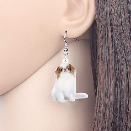 Pendientes De Clip Aros  Los Pendientes De Acrílico del Perro De La Barbilla Dulce Cuelgan Cuelgan La Joyería Animal Linda Grande Larga De La Moda