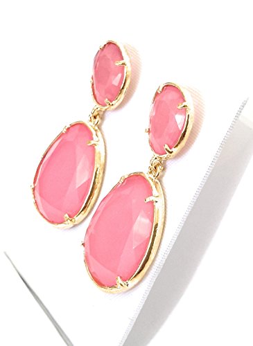 Pendientes Largos Mujer Bisutería Pendientes Elegantes de Fiesta Boda, Rosa