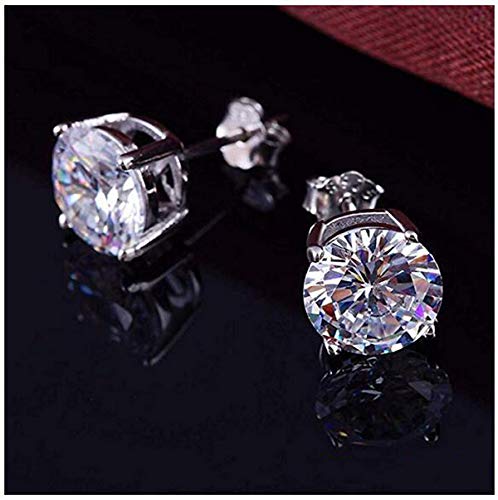 Pendientes Mujer Plata de Ley 925 HILMA – 2 Pares Hermosos Pendientes Niña Súper Brillantes – Joyeria Mujer, el Perfecto Regalo – Pendientes de Plata Hipoalergenicos para Damas y Chicas - 4mm y 6mm