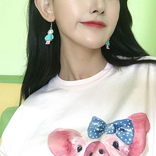 Pendientes Sra. Resina Verde Salvaje Personalidad Tendencia Dibujos Animados Niña Pendientes En Gabardina - Clip De Oreja