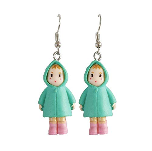 Pendientes Sra. Resina Verde Salvaje Personalidad Tendencia Dibujos Animados Niña Pendientes En Gabardina - Clip De Oreja