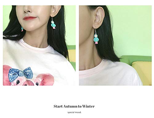Pendientes Sra. Resina Verde Salvaje Personalidad Tendencia Dibujos Animados Niña Pendientes En Gabardina - Clip De Oreja