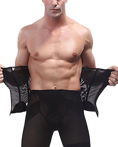 PengGeng Hombres Slim Fajas Bustier Corset para Adelgazar Body Reductor Deportivas De Entrenamiento Negro 2XL