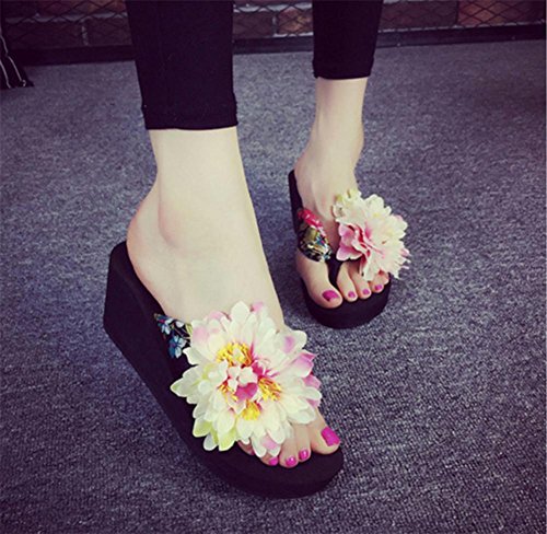 pengweiLas patas acolchadas de espinilla Arrastrar evitar el deslizamiento de tierra, calzado fresco verano se?oras Beach Shoes , 1 , US5.5 / EU35 / UK3.5 / CN35