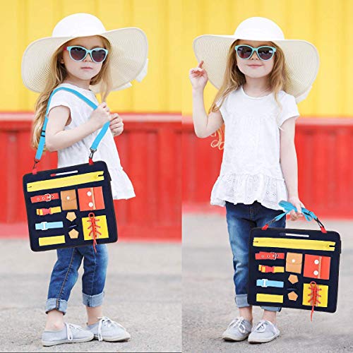 penobon Tablero de Actividades de Habilidades Básicas Montessori para Habilidades Motoras Finas y Aprender a Vestirse - Juguetes Educativos de Aprendizaje para Niños Pequeños de 1 2 3 4 Años