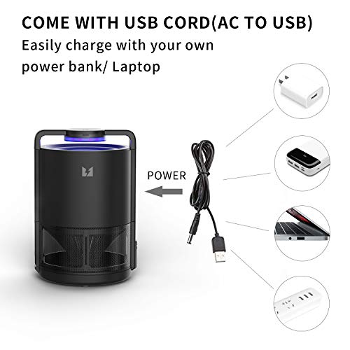 PENTAGGO UV LED Lámpara Antimosquitos de Tres Tiempos, USB Mata Mosquitos Electrico, Insectos Trampa , Eficaz contra Moscas, Niños Seguros, No Tóxicos, Sin Radiación