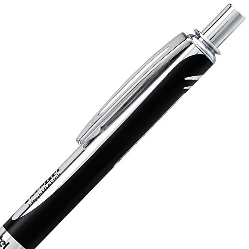 Pentel EnerGel BL407A-A - Bolígrafo roller (ancho de traza 0,35 mm, diámetro bola 0,7 mm, tinta negra), color negro, Each