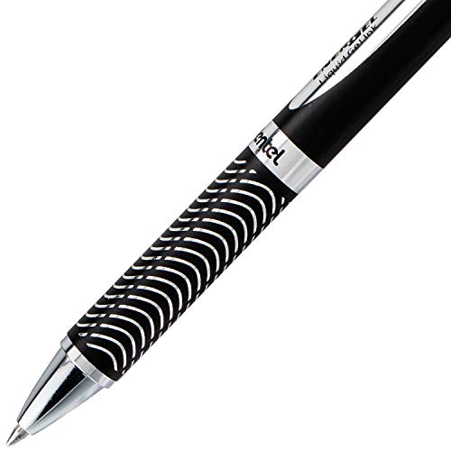 Pentel EnerGel BL407A-A - Bolígrafo roller (ancho de traza 0,35 mm, diámetro bola 0,7 mm, tinta negra), color negro, Each