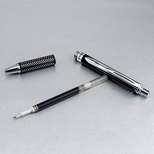 Pentel EnerGel BL407A-A - Bolígrafo roller (ancho de traza 0,35 mm, diámetro bola 0,7 mm, tinta negra), color negro, Each