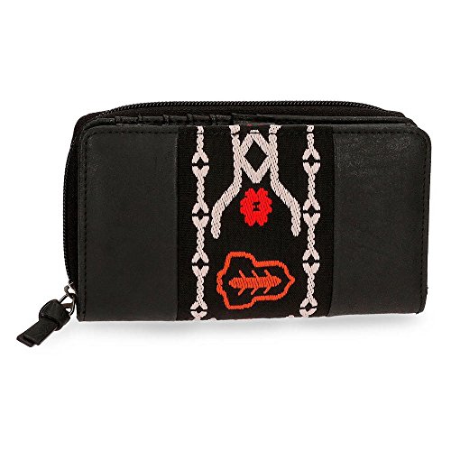 Pepe Jeans Liza - Monedero, 16 cm, 0.56 litros, Negro