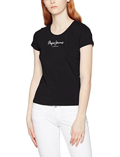 Pepe Jeans New Virginia, Camiseta Para Mujer, Negro (Black 2711), Medium