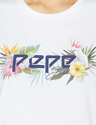 Pepe Jeans Pilar Camiseta, Blanco (Optic White 802), X-Small para Mujer