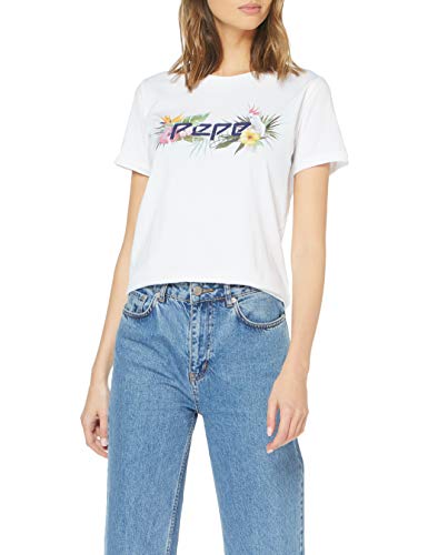 Pepe Jeans Pilar Camiseta, Blanco (Optic White 802), X-Small para Mujer