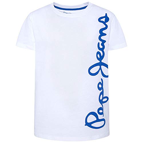 Pepe Jeans Waldo Short Camiseta, Blanco (Optic White 802), 6 años (Talla del Fabricante: 6) para Niños