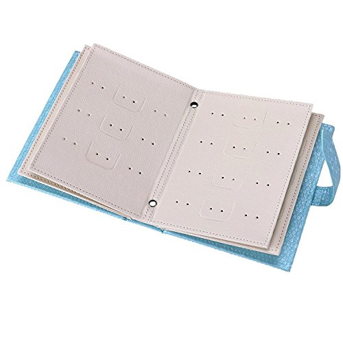 Pequeño Libro De Pendientes Portátiles,Almacenamiento De Joyas, Organizador Joyas, Caja Para Niñas, Mujeres, Novia, San Valentín, Regalo, Viajes (Azul)