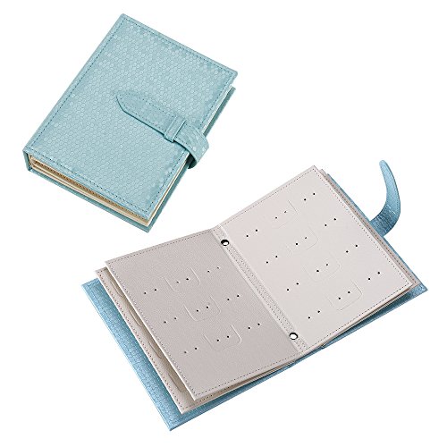 Pequeño Libro De Pendientes Portátiles,Almacenamiento De Joyas, Organizador Joyas, Caja Para Niñas, Mujeres, Novia, San Valentín, Regalo, Viajes (Azul)