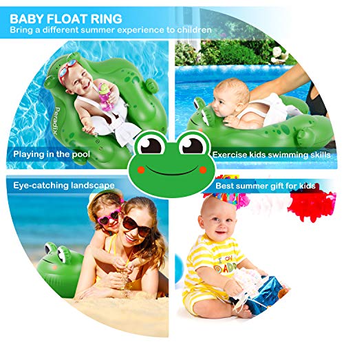 Peradix Flotador de Natación para Bebé.Flotadores para bebés con Bomba Manual,Flotador Cuello Bebe Ajustable Inflable Doble Airbag Flotador de Natación Piscina Nadar Anillo para Niños (Verde)