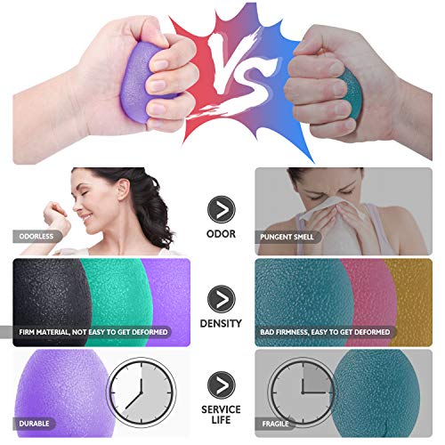 Peradix Pelotas Antiestrés Bolas,3 Piezas Pelotas en Forma de Huevo Fortalecedor de Agarre de Mano Entrenador de Dedos para Ejercicios y Rehabilitación Fortalecimiento de Manos y Dedos