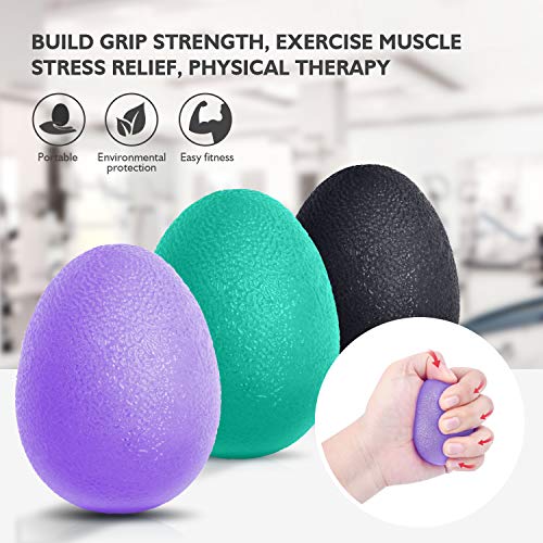 Peradix Pelotas Antiestrés Bolas,3 Piezas Pelotas en Forma de Huevo Fortalecedor de Agarre de Mano Entrenador de Dedos para Ejercicios y Rehabilitación Fortalecimiento de Manos y Dedos