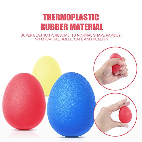 Peradix Pelotas Ejercicio 3 Piezas,Pelotas para Ejercicio para Masaje sourceton Egg-Shape Mano 3 Niveles de Resistencia para Desarrollar Musculos Rehabilitación de Manos y Dedos
