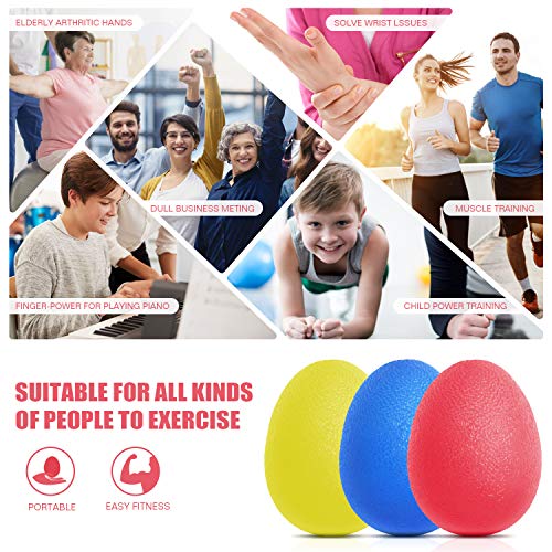 Peradix Pelotas Ejercicio 3 Piezas,Pelotas para Ejercicio para Masaje sourceton Egg-Shape Mano 3 Niveles de Resistencia para Desarrollar Musculos Rehabilitación de Manos y Dedos