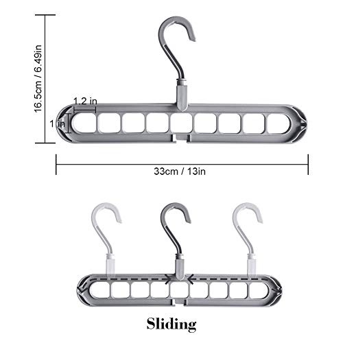 Perchas de Armario para Ahorro de Espacio de Almacenamiento, Abertura en Forma de S, Gancho Giratorio 360º,mágico Organizador de Ropa, Colores al Azar, 6 Unidades
