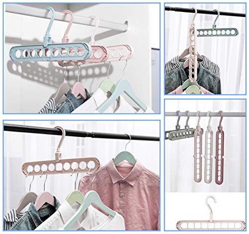Perchas de Armario para Ahorro de Espacio de Almacenamiento, Abertura en Forma de S, Gancho Giratorio 360º,mágico Organizador de Ropa, Colores al Azar, 6 Unidades