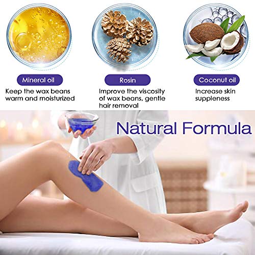 Perlas de Cera Depilatoria - DRMODE Cera para Depilar Kit de Depilación de Cabello con Aplicador de 10 Palitos de Cera, Depilatorio de Perlas Brasileñas para el Kit de Calentador de Cera - 300g