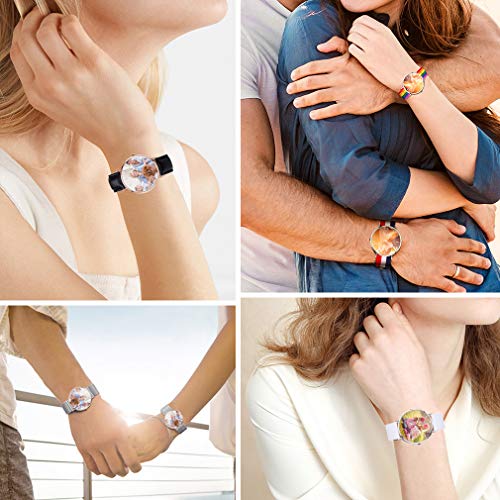 Personalizable Reloj Simple Movimiento Análogo del Cuarzo Waterproof Informal Esfera Personalizada de Imagenes Casual Clásico Mensajes Grabados Gratis en Carcasa Reloj Circular Rosado