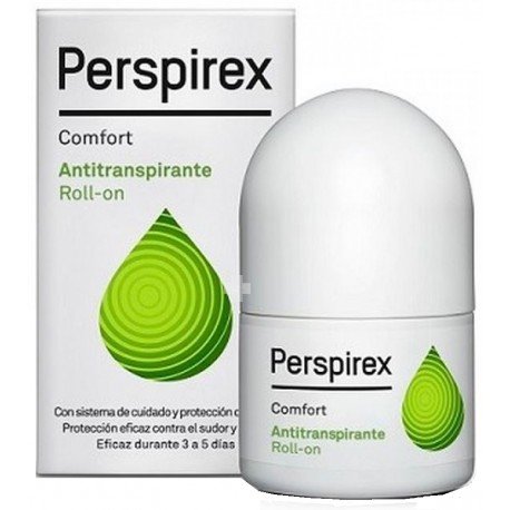 Perspirex ® | Perspirex Comfort | Desodorante Antitranspirante Axilas Roll on para pieles delicadas con efecto anti sudor duradero hasta 5 días | Controla el sudor y el olor cuidando tu piel | 20 Ml