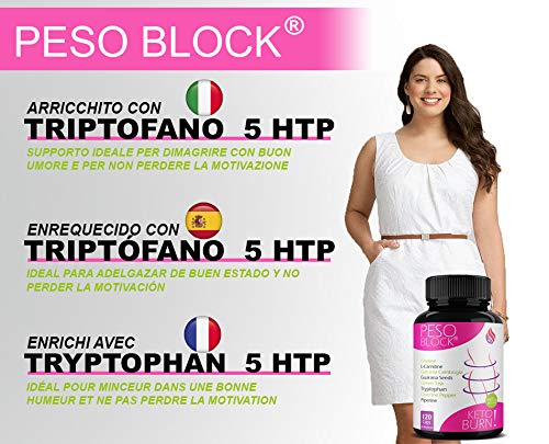 PESO BLOCK KETO BURN 120 CÁPSULAS | quema grasas potente & detox adelgazante | supresor de apetito para perder peso rápidamente | pastillas adelgazar keto actives
