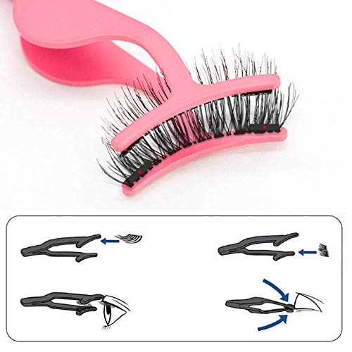 Pestañas Magneticas,Pestañas Postizas Magnéticas,Pestañas Magneticas Naturales,Reutilizables Kit Pestañas con Rizador de Pestañas (2 Pares/8 Piezas)