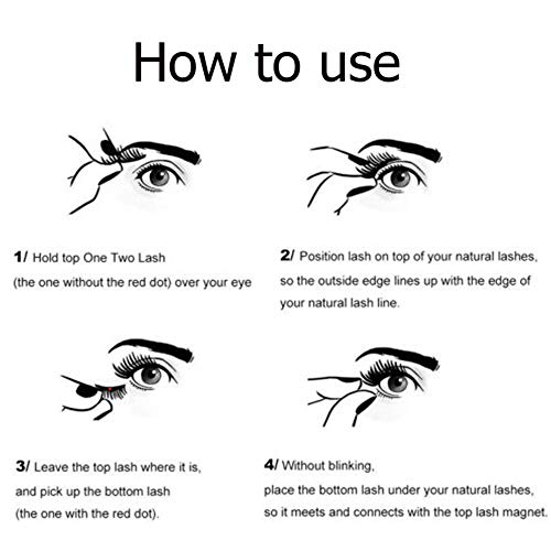 Pestañas Magneticas,Pestañas Postizas Magnéticas,Pestañas Magneticas Naturales,Reutilizables Kit Pestañas con Rizador de Pestañas (2 Pares/8 Piezas)