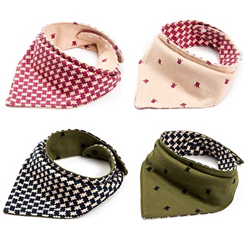 Pet Heroic 2Piezas-4Estilos Mascota Perro Gato Bandana Triangular Ajustable Reversible Pañuelo de Perro Bufanda para Mascota Perro Gato Pequeño o Mediano