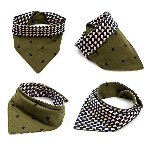Pet Heroic 2Piezas-4Estilos Mascota Perro Gato Bandana Triangular Ajustable Reversible Pañuelo de Perro Bufanda para Mascota Perro Gato Pequeño o Mediano
