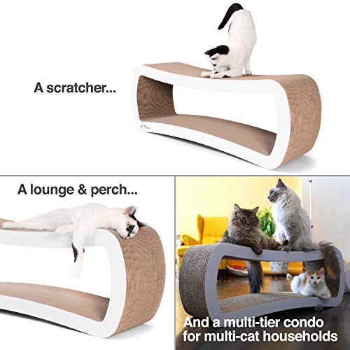 PetFusion Soporte de Descanso y rascador para Gatos, tamaño Grande, (99 x 28 x 36 cm). [Cartón y construcción, Dura Mucho más Tiempo Que alternativas
