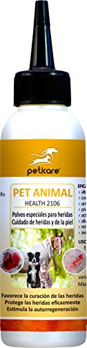 Peticare Bio Polvo para Cuidado de Heridas en Caballos, Perros, Gatos - Detiene Picor de Piel, Promueve Curación, Tratamiento contra Mordedura, Rozaduras, 100% Orgánico - petAnimal Health 2106
