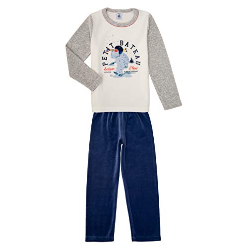 Petit Bateau 5724101 - Pijama de Terciopelo para niño Beluga/Multicolor 3 años