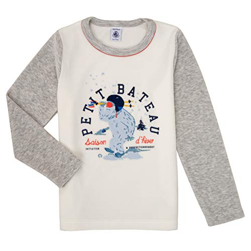 Petit Bateau 5724101 - Pijama de Terciopelo para niño Beluga/Multicolor 3 años