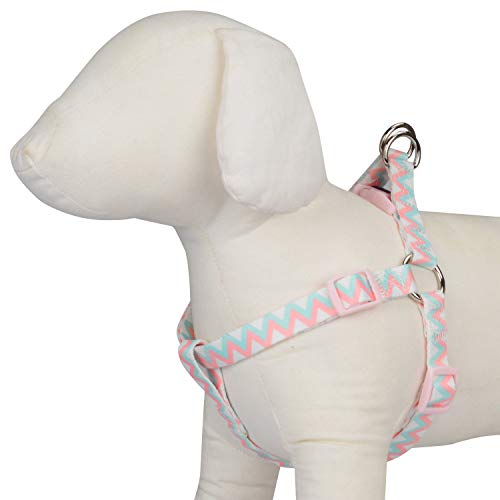 PETLOFT Arnés para Perro, Textura Suave, Ajustable, Arnés para Perro con Impresión Divertida, Doble Anillos de Acero Inoxidable y Duradero Fácil Correa Clip (Rosado, M)