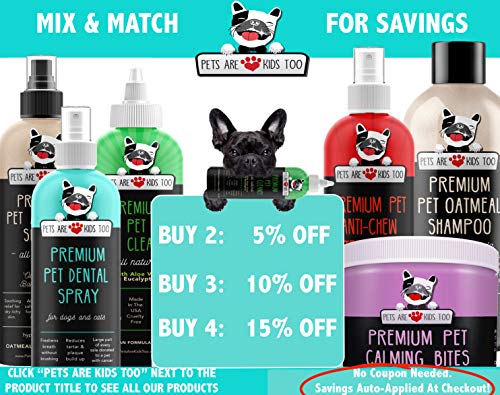 Pets Are Kids Too Spray Dental para Mascota (Ancho - 8 oz) para Eliminar el Mal Aliento de Perro y Mal Aliento de Gato (1 Botella)