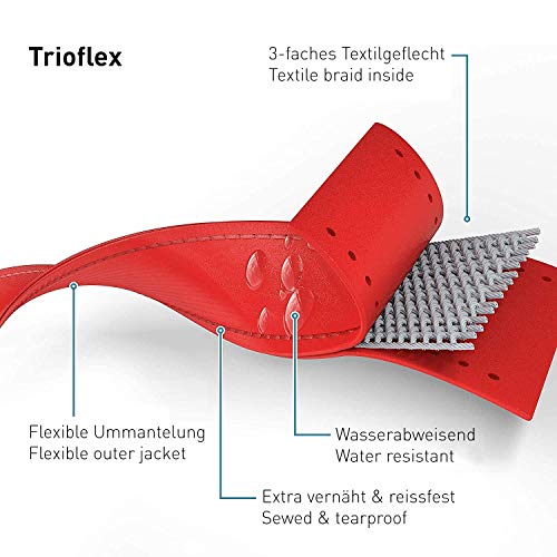 PetTec Collar de Perro Cómodo y Duradero, Fabricado con Trioflex lo Que lo Hace Fuerte; para Perros Grandes o Pequeños, Ajustable y con Relleno Impermeable (Rojo)
