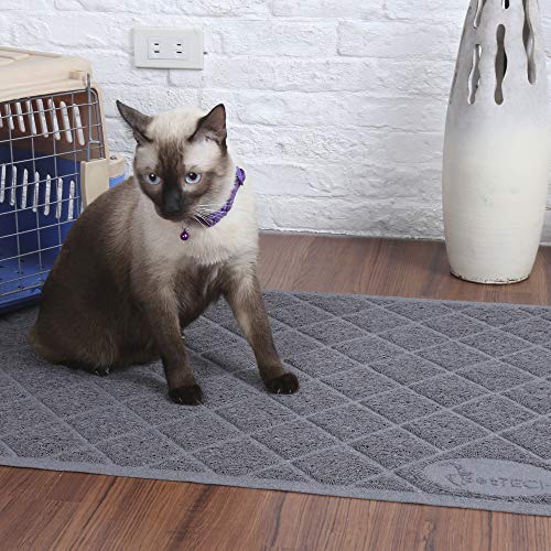 PetTech Jumbo Estera de Arena para Gato, 89 x 58 cm, diseño de Moda, Libre de ftalatos, Captura y atrapa la Arena, Antideslizante, Suave en Las Patas, Comodidad Premium para tu Amigo Peludo …