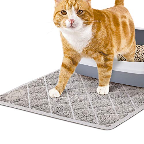 PetTech Jumbo Estera de Arena para Gato, 89 x 58 cm, diseño de Moda, Libre de ftalatos, Captura y atrapa la Arena, Antideslizante, Suave en Las Patas, Comodidad Premium para tu Amigo Peludo …