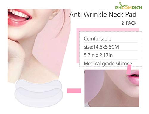 PHCOMRICH 2 almohadillas para el cuello de silicona antiarrugas, reutilizables y 100 % de grado médico, eliminador de arrugas y escoletas, para collette