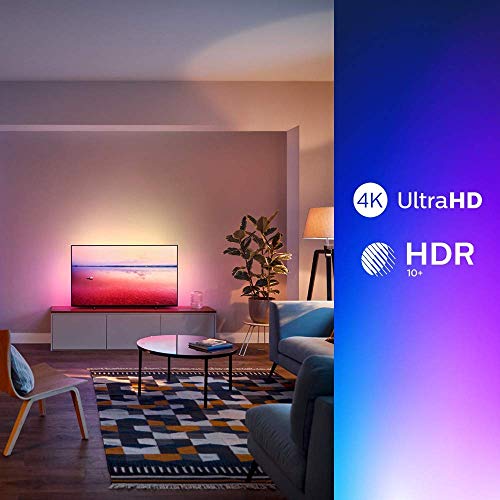 Philips 50PUS6704/12 - Televisor Smart TV LED 4K UHD, 50 pulgadas, Ambilight 3 lados, HDR 10+, Dolby Vision, Dolby Atmos, color negro