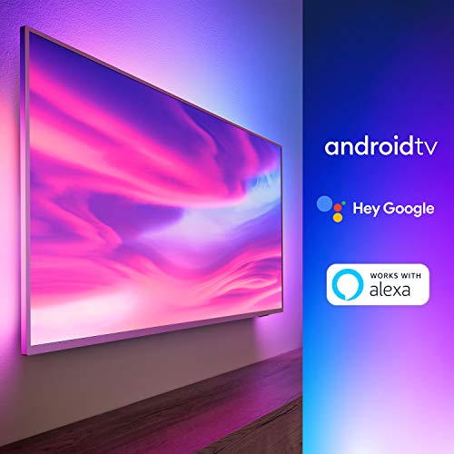 Philips Ambilight 50PUS7354 - Televisor Smart TV 4K UHD, 50 pulgadas, HDR10+, Android TV, Google Assistant y compatible Alexa, Dolby Vision/Atmos, peana central aluminio giratoria, color gris